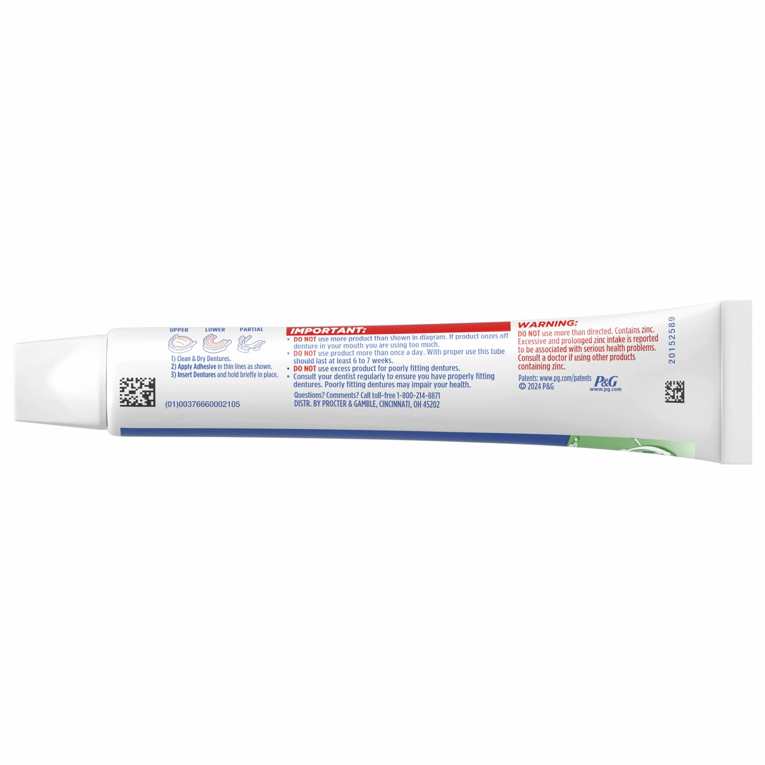 Fixodent Plus Denture Adhesive Cream 2 oz (4 sztuki) Fixodent