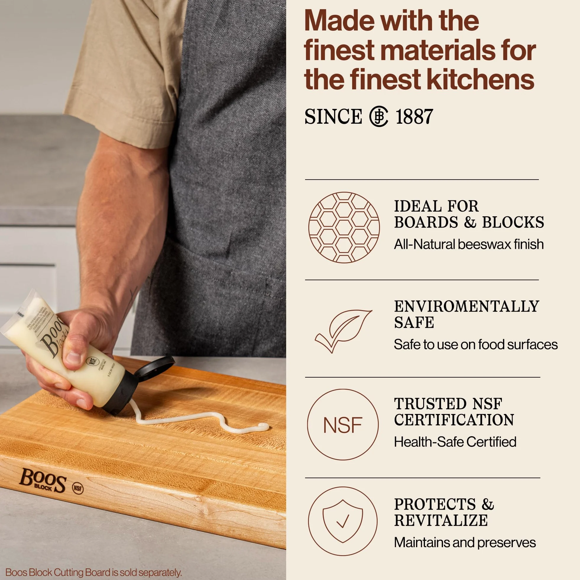 John Boos Butcher Block Board kremowy, 213 ml