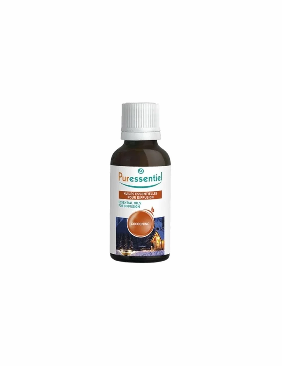 Puressentiel Cocooning - Mieszanka olejków eterycznych do dyfuzji - ciepła i wygodna atmosfera - z 6 olejkami eterycznymi OEBBD - 100% czysty i naturalny - wegański i wolny od okrucieństwa - 30 ml