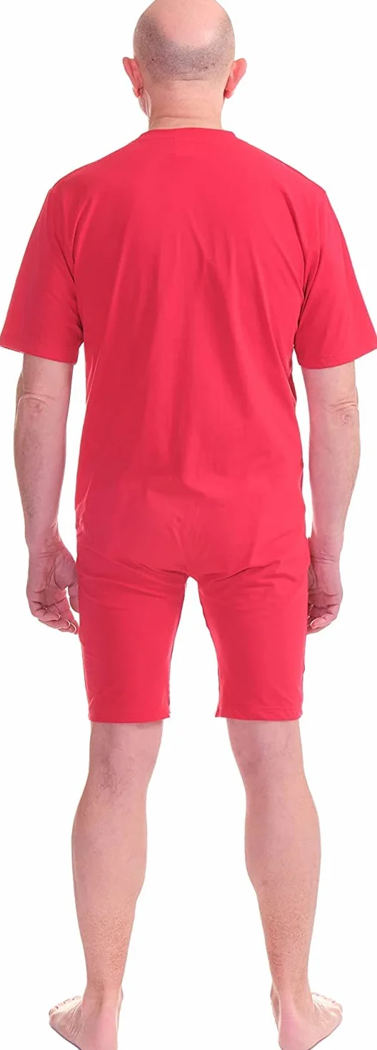 FERRUCCI COMFORT Bawełniane body sanitarne z zamkiem błyskawicznym wewnętrzna letnia noga, Unisex - 9076 - Made in Italy