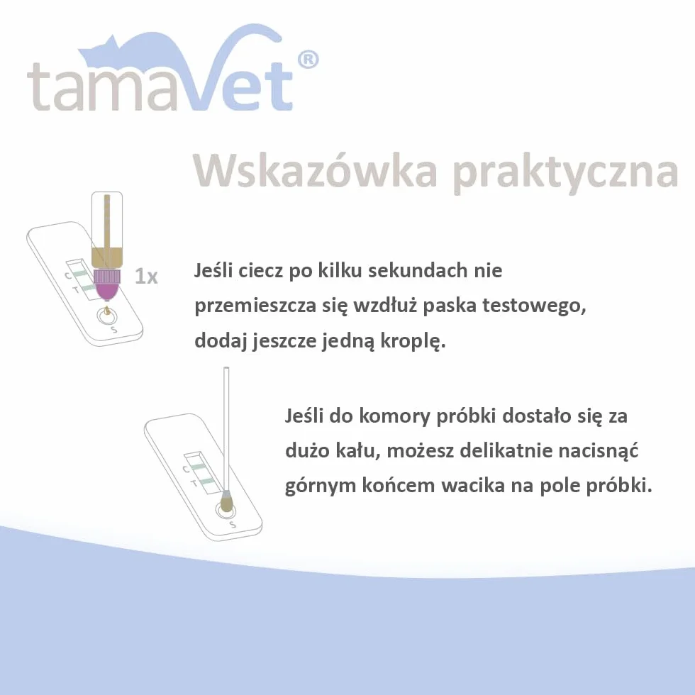 tamaVet Szybki test na lamblie dla psa i kota – Natychmiastowa pewność co do zdrowia zwierzęcia przy biegunce i pasożytach jelitowych – Do wykrywania antygenów lamblii w kale