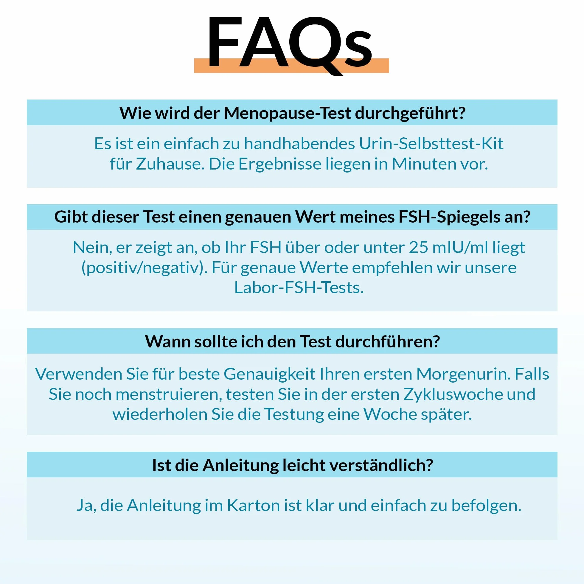 GetTested at Home Menopauza Test FSH (2 testy) Nasz szybki test to próbka moczu, tzw. Test midstream, który daje odpowiedź w ciągu kilku minut. Zawiera 2 paski testowe.