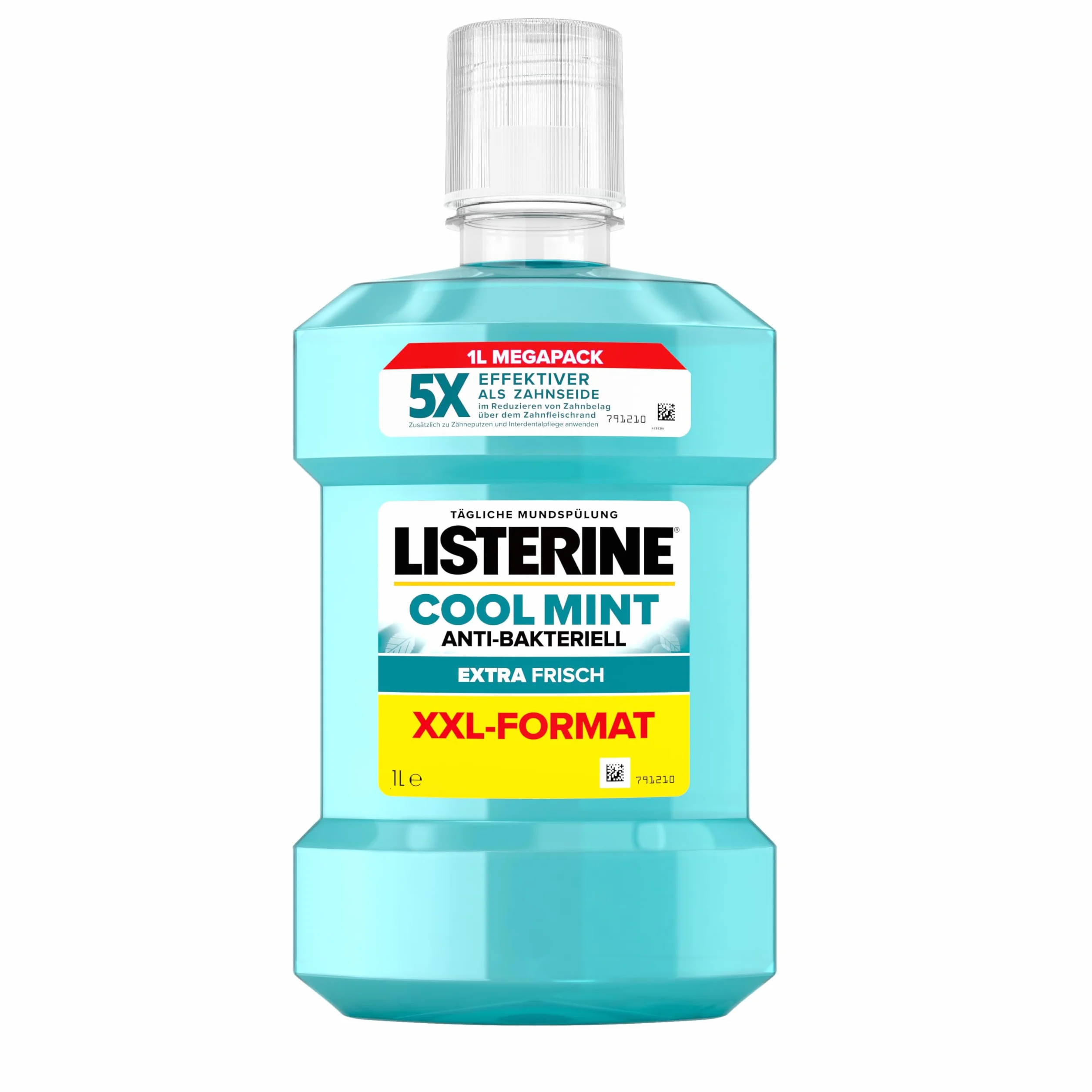 LISTERINE Cool Mint płyn do płukania jamy ustnej (1000 ml), antybakteryjny płyn do płukania jamy ustnej z olejkami eterycznymi i intensywnym smakiem mięty, do pielęgnacji zębów, redukuje ilość płytki