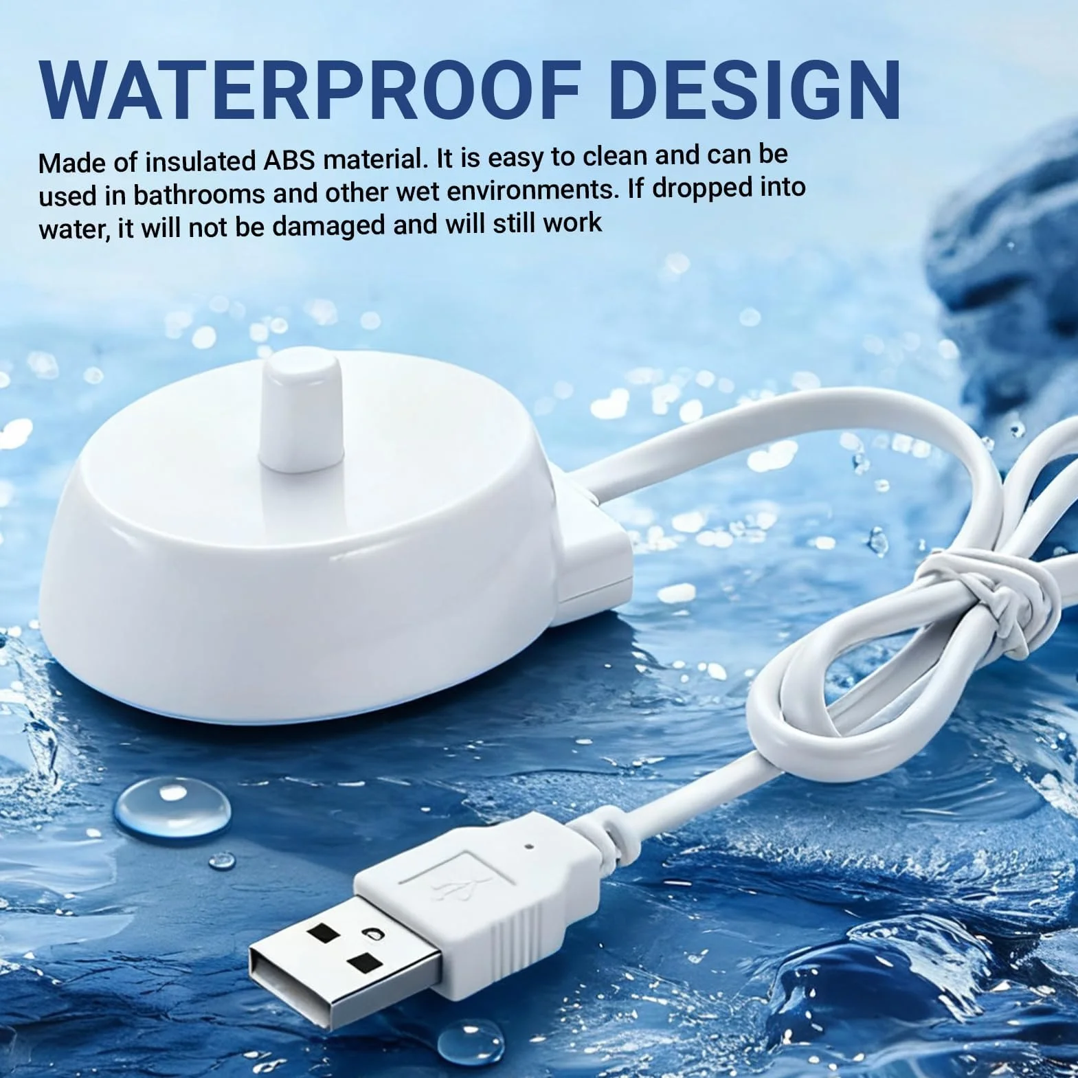 Elektryczna ładowarka USB do stacji ładującej Braun Oral-B Typ 3757, wodoodporna szczoteczka do zębów, kabel do ładowania do Oral-B Pro Smart Genius Series 3000, 8900, 9900, przenośna ładowarka