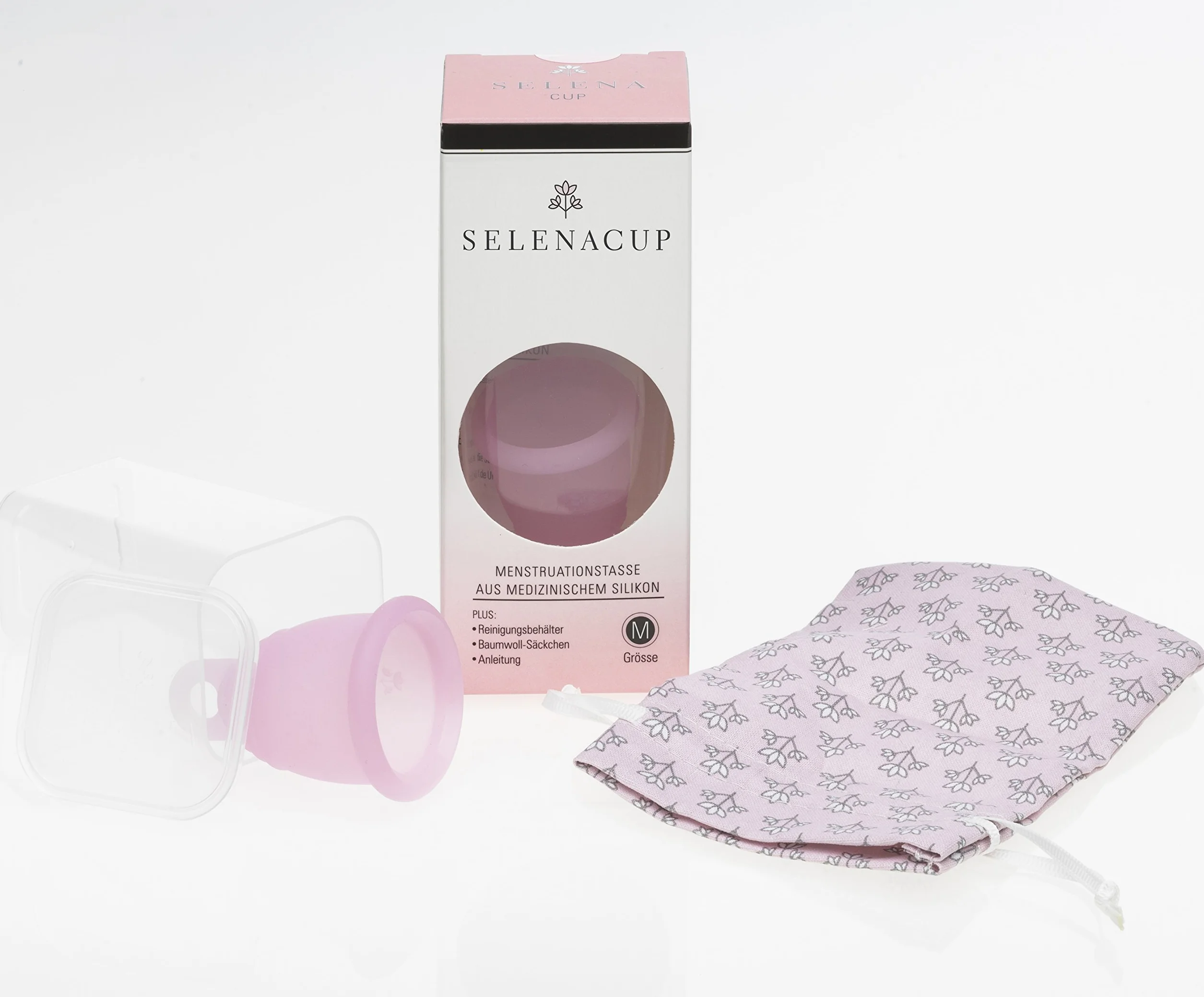 Selenacup Miseczka menstruacyjna/miseczka menstruacyjna, M, (przezroczysta lub różowa)