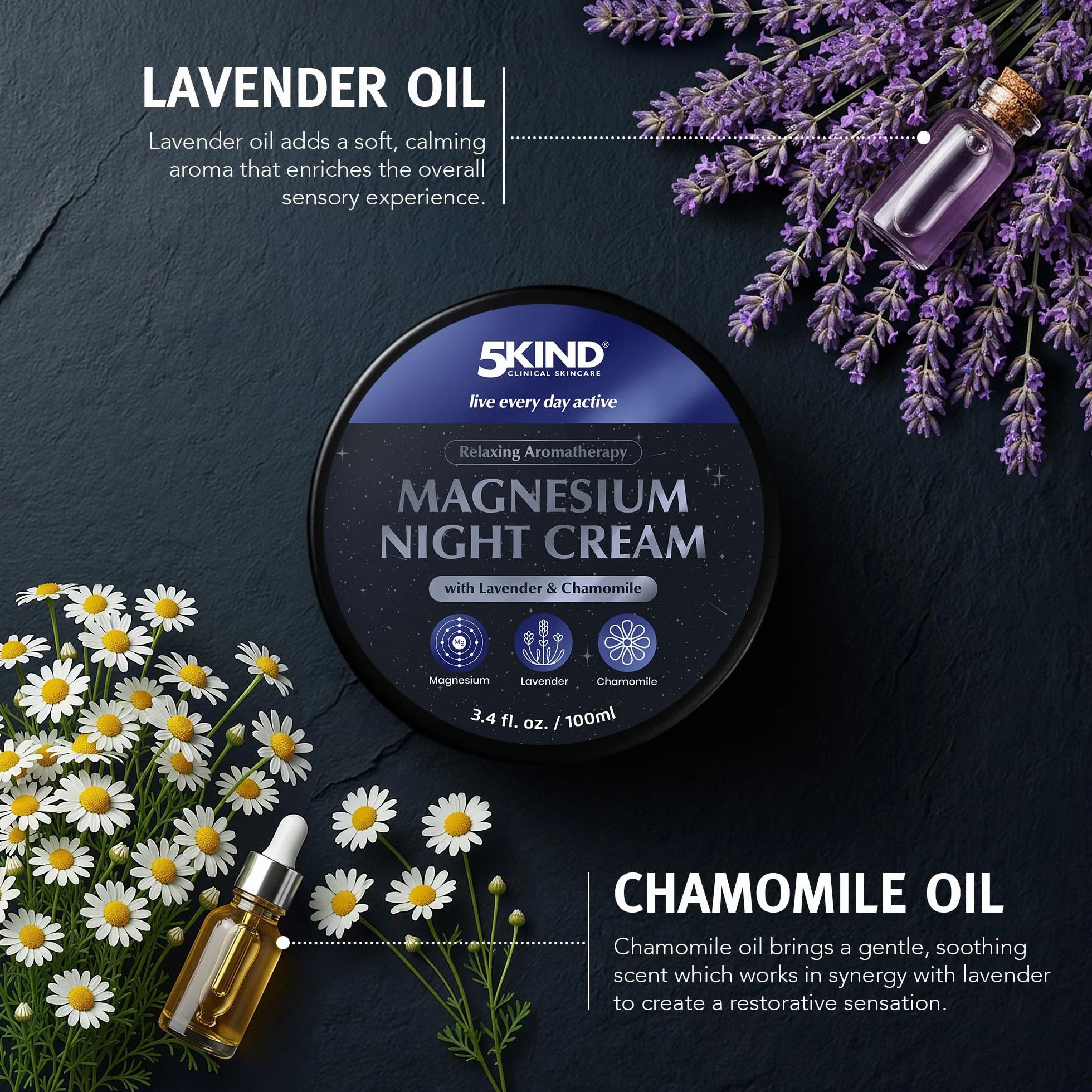 5Kind Magnesium Sleep Cream 100 ml – Relaksujący Magnezowy Balsam z Lawendą i Rumiankiem