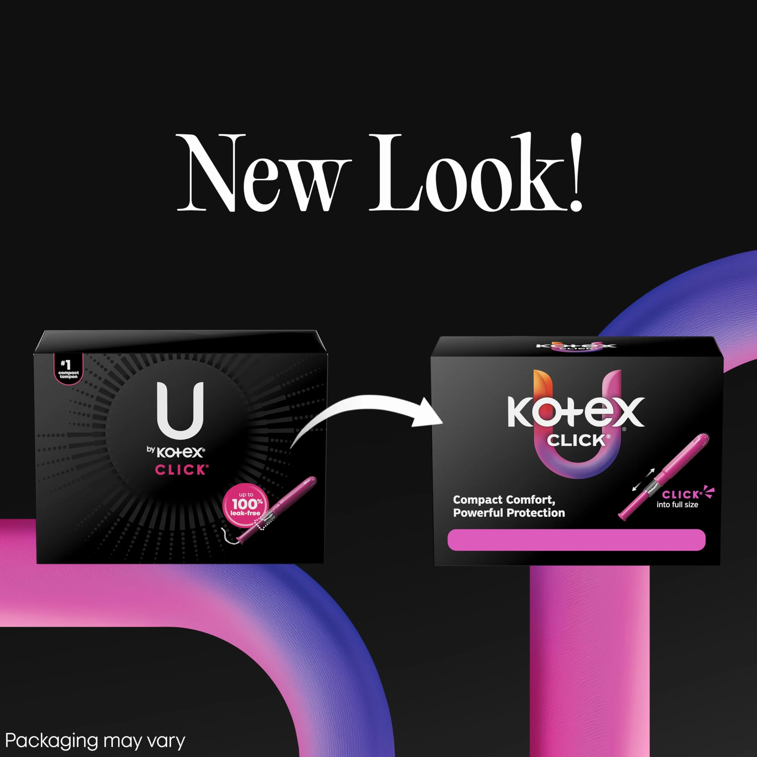 U by Kotex Click Kompakttampons, Super Saugfähigkeit, geruchlos, 45 Stück