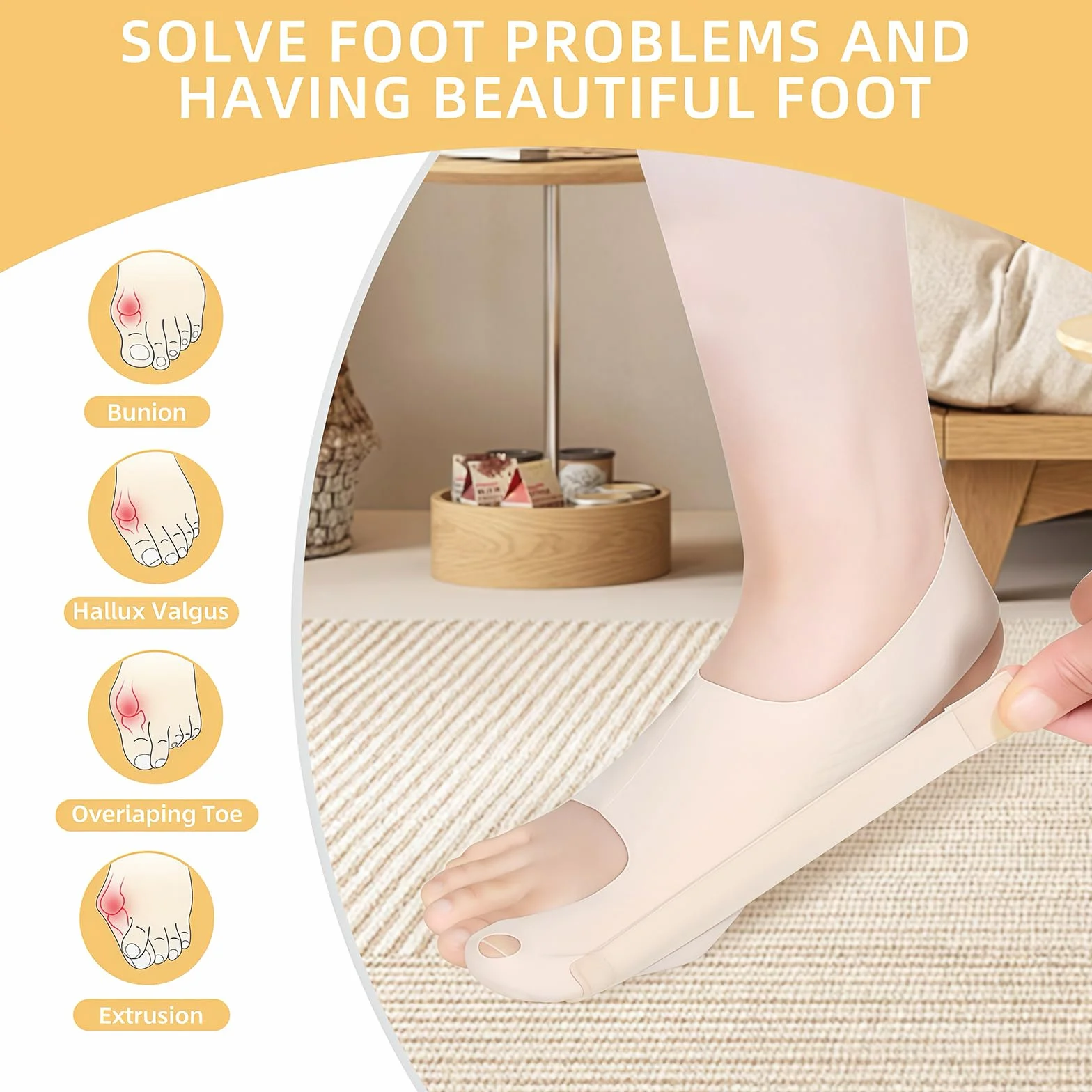 Ortopedyczna opaska korekcyjna na hallux valgus Bunion Sleeve rozmiar M na prawą stopę