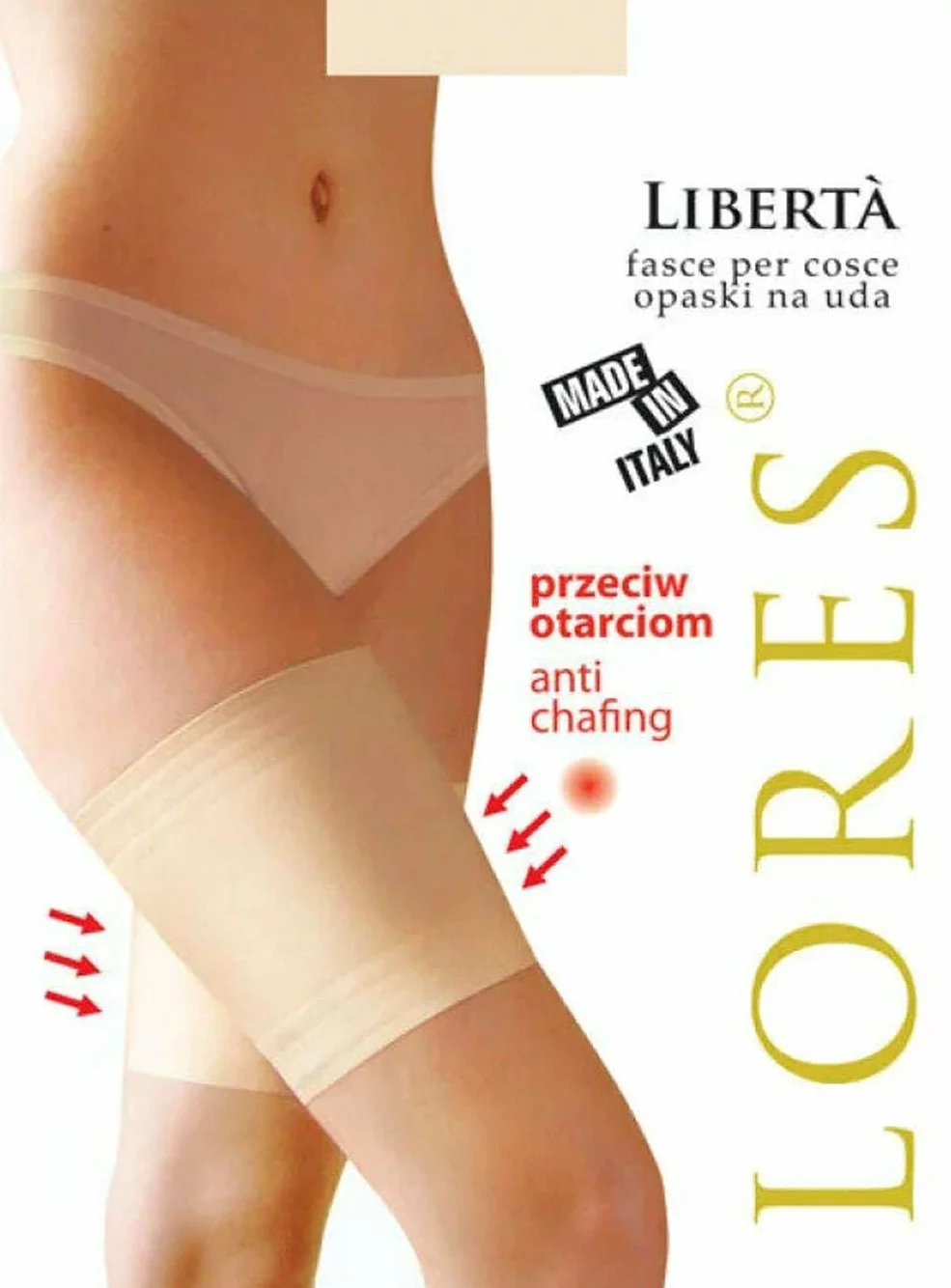 LORES Damskie opaski na udo przeciw otarciom z satyny chroniące przed tarciem, naturalny, L