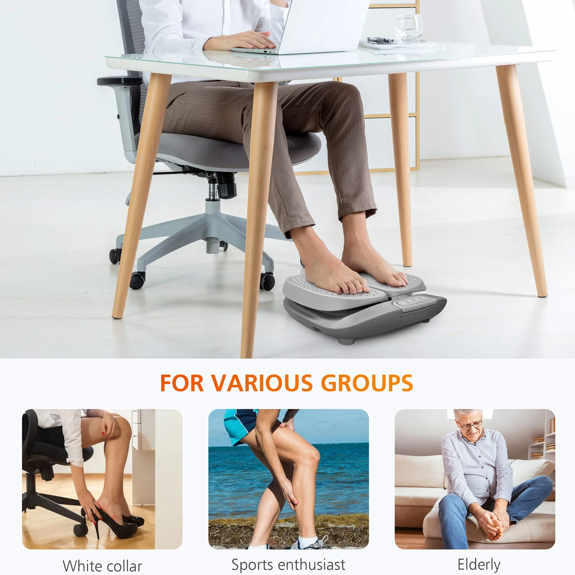 Snailax Shiatsu masażer stóp z funkcją ogrzewania, elektryczne urządzenie do masażu stóp z wibracją, urządzenie do masażu stóp z pilotem zdalnego sterowania, prezent