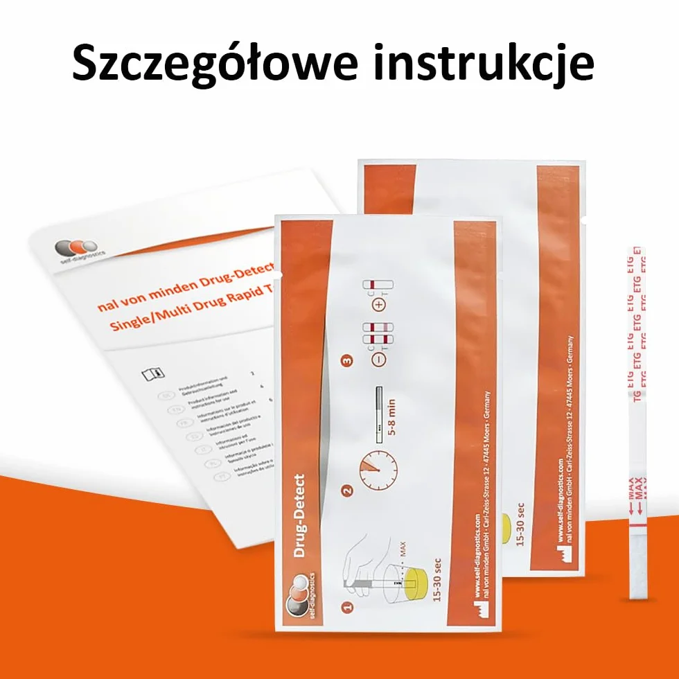 self-diagnostics Test alkoholowy - Szybki test EtG - Test na glukuronid etylu w moczu - 2 paski testowe do moczu - Wysokiej jakości test zanurzeniowy do użytku domowego - Domowy test na alkohol