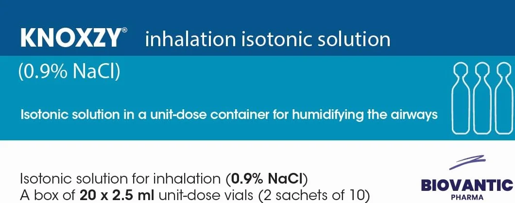 KNOXZY izotoniczny 0,9% chlorek sodu - NaCl roztwór soli fizjologicznej do inhalacji nawilżający drogi oddechowe – 20 x 2,5 ml fiolki z pojedynczą dawką
