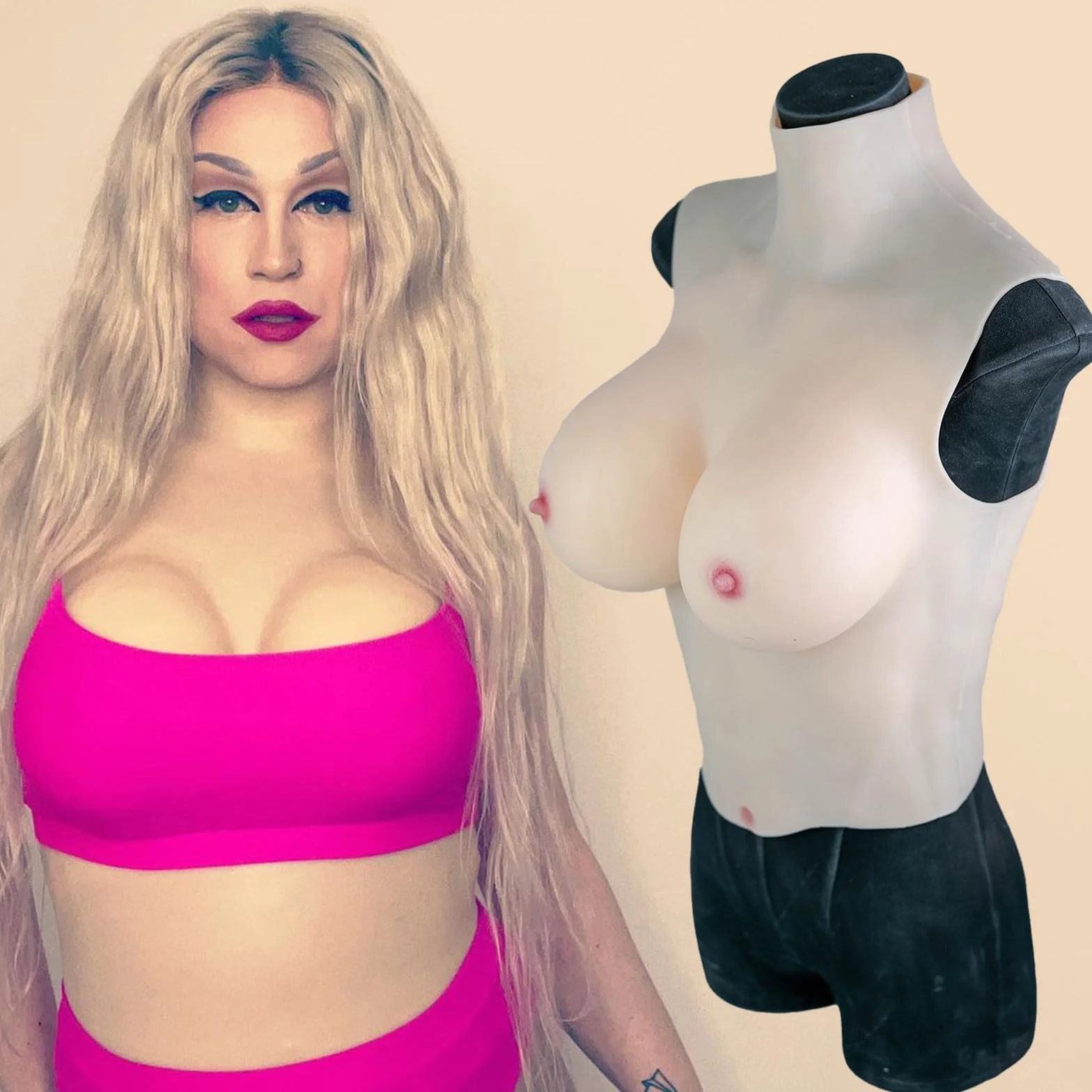 Silikonowe sztuczne piersi B-H Cup dla Crossdresser Cosplay Drag Queen