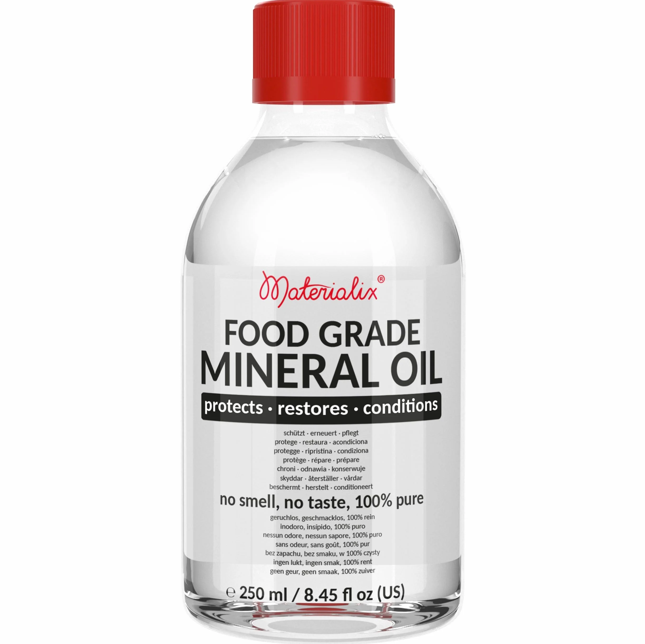 Materialix Olej Mineralny jakości spożywczej/farmaceutycznej (250ml)