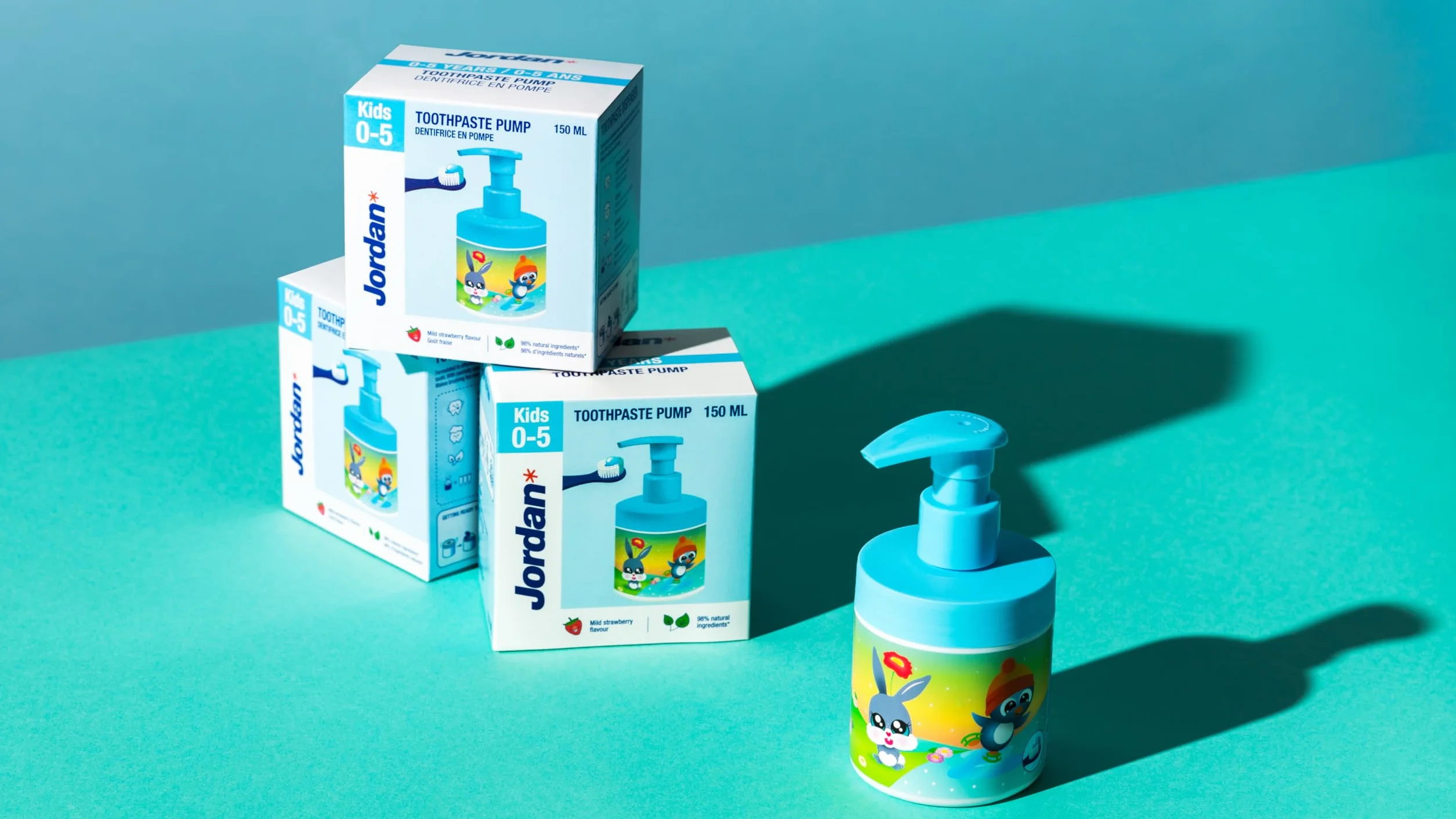 JORDAN KIDS PASTA DO ZĘBÓW W POMPCE 0-5 LAT 150 ML