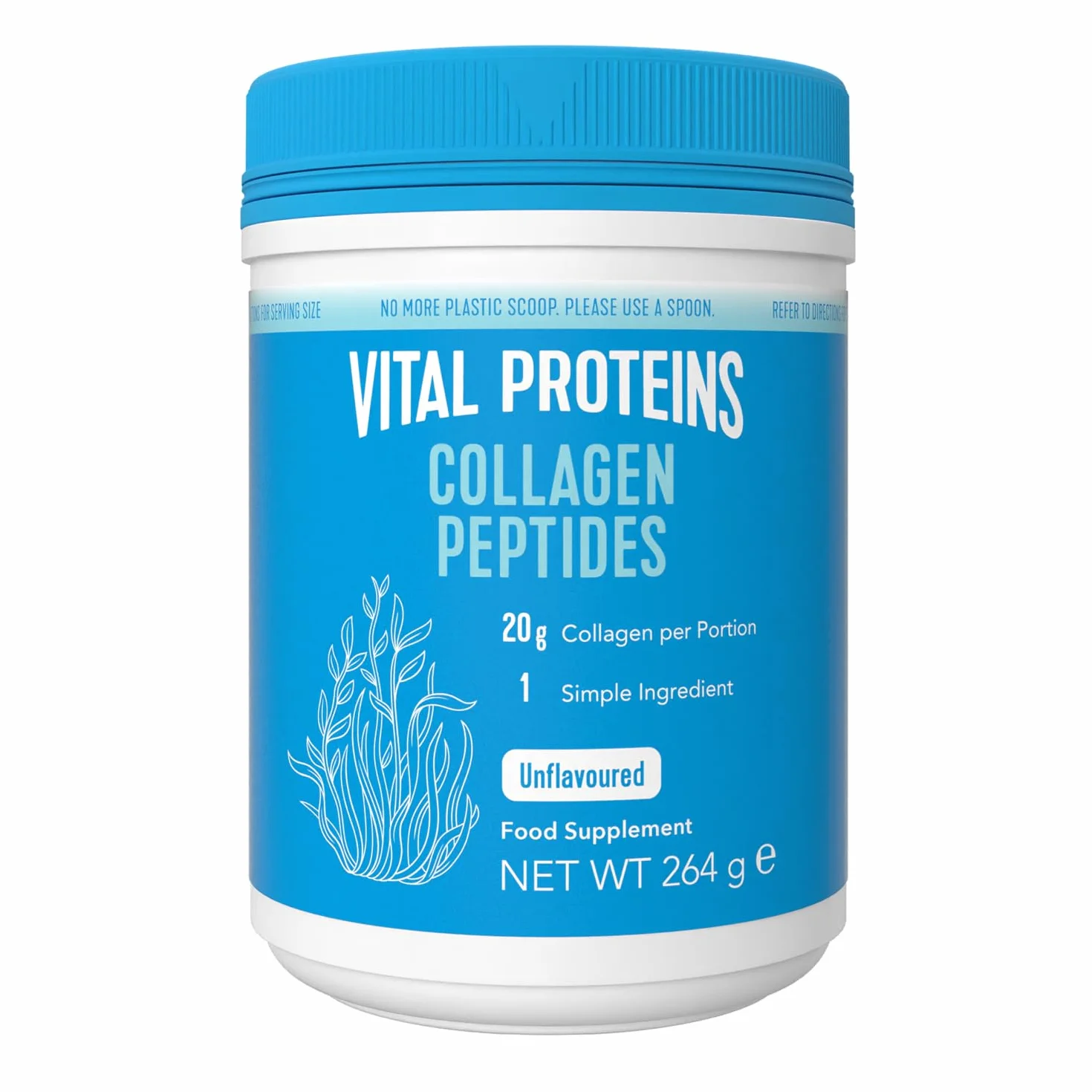 Suplement diety Vital Proteins Collagen Peptides w formie proszku, hydrolizowany kolagen o neutralnym smaku - wspiera skórę, włosy i paznokcie, bezglutenowy, 20g w porcji,1 opakowanie 264g