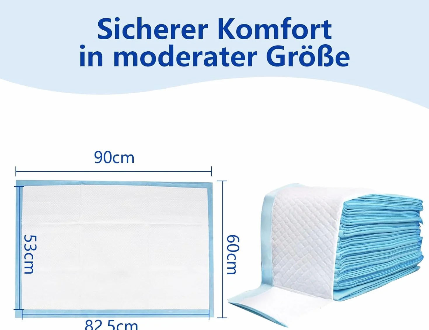 25 x podkładka dla chorych (60 x 90 cm), chłonne jednorazowe wkładki do inkontynencji z paskami mocującymi, 5-warstwowa pogrubiona i nadająca się do prania podkładka pod łóżko dla niemowląt, dorosłych