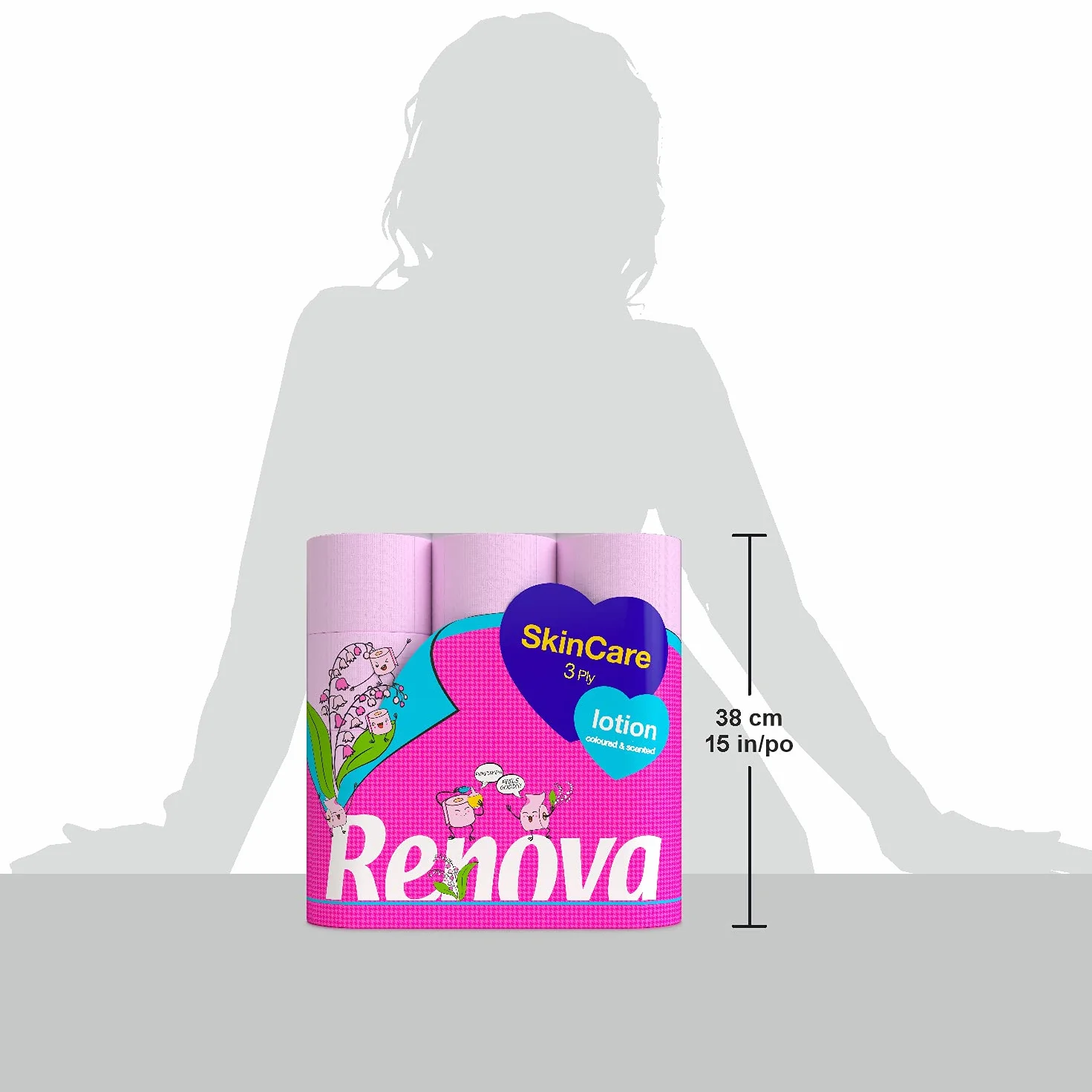 Renova Papier Toaletowy Jumbo Rolls Różowy 12 Sztuk