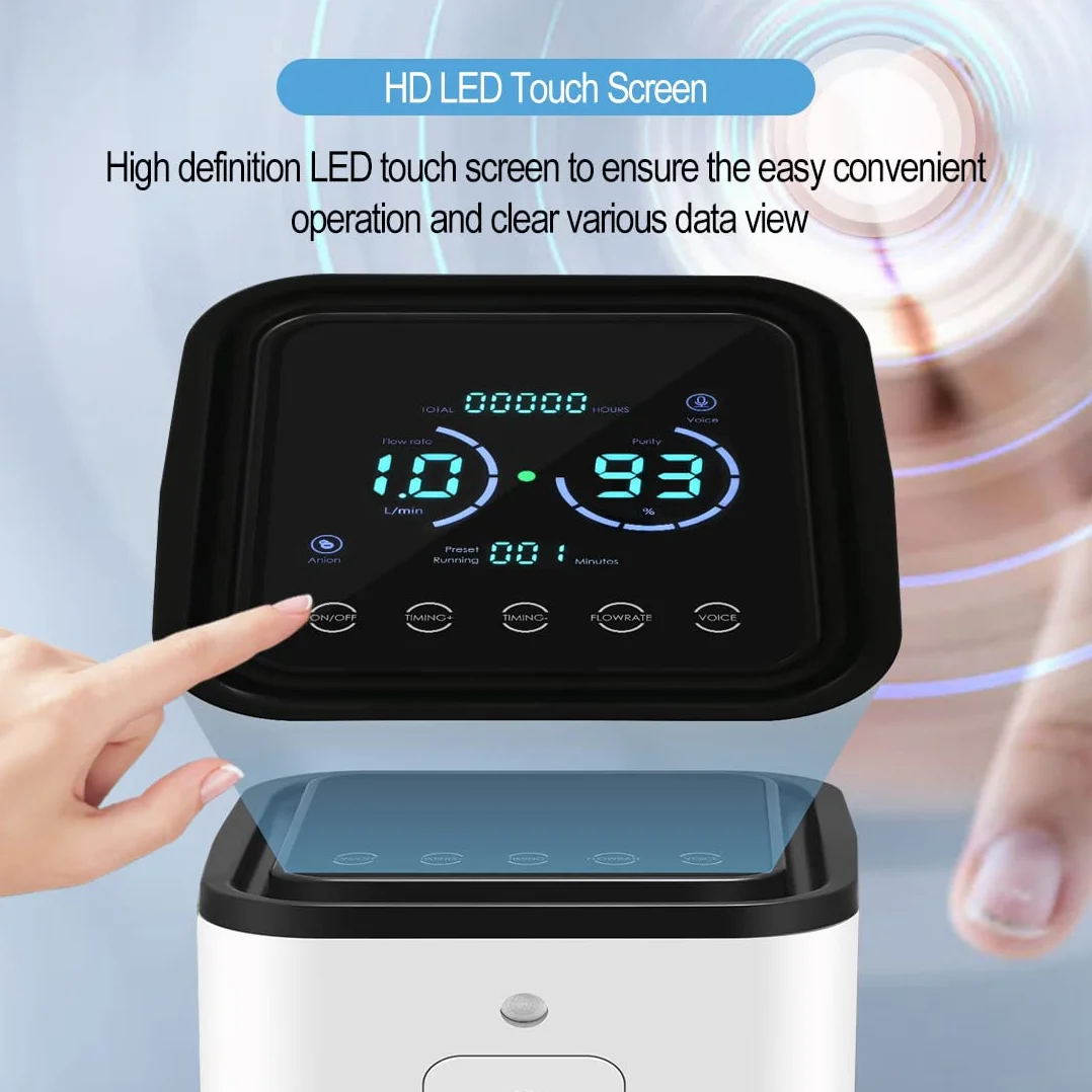 Koncentrator tlenu 93% czystości 1-7 l/min 45 dB z funkcją rozpylania