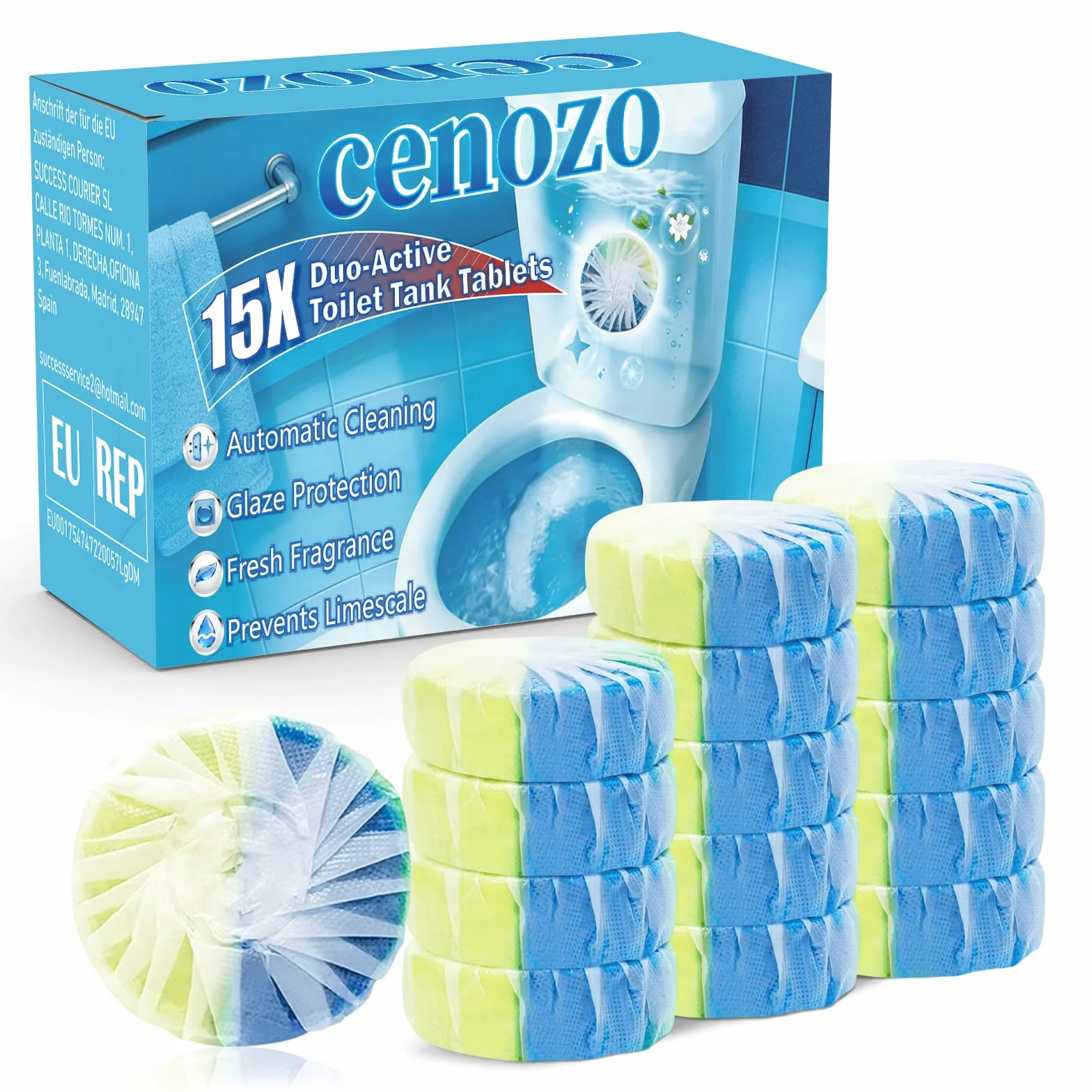 WC odświeżacz Duo-Aktywny czyścik do spłuczki 50 g tabletka zapobiega kamieniowi brudowi chroni glazurę