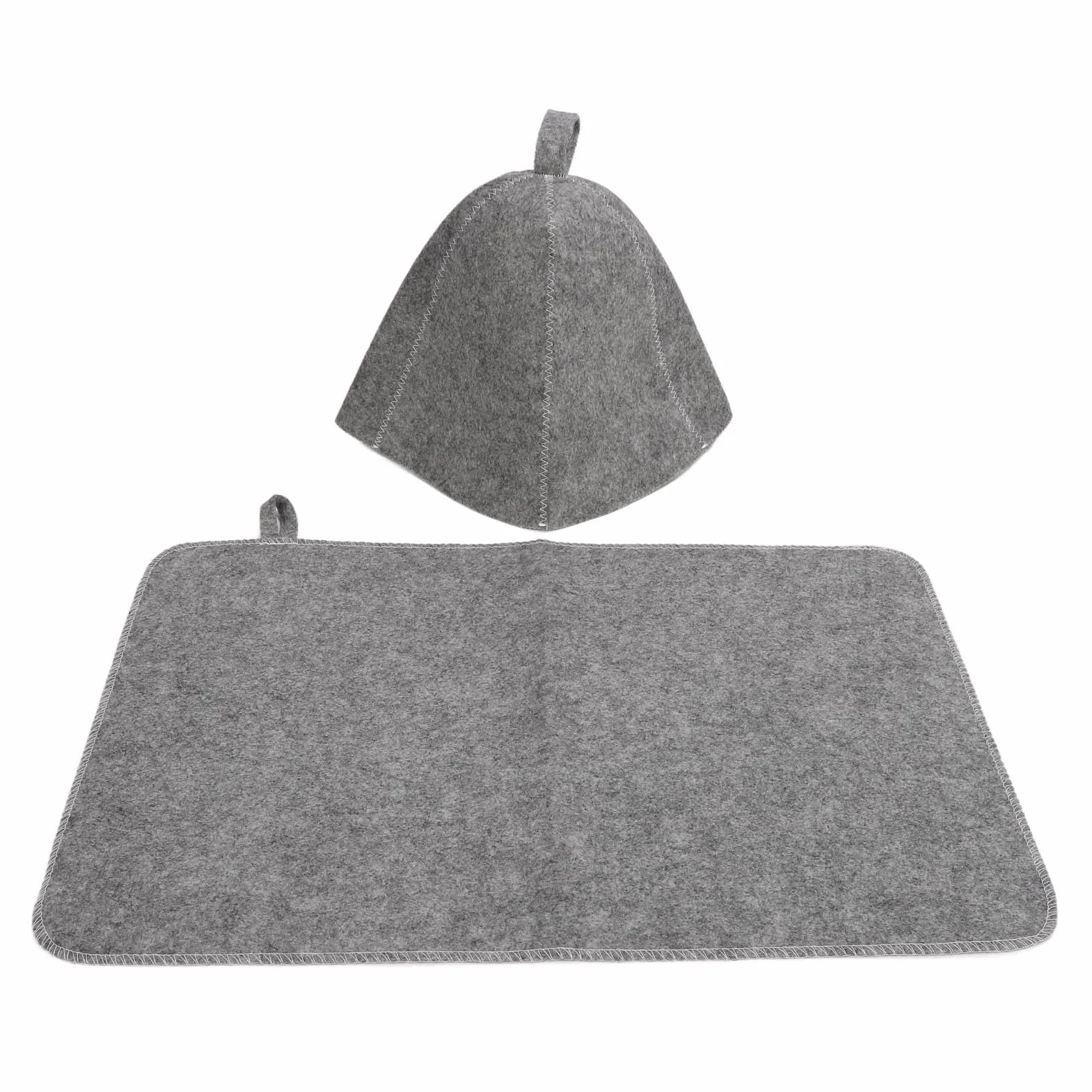 Sauna Filcowa Kapelusz Zestaw z Chłonnym podkładką do Kąpieli - Oddychające Akcesorium do Sesji Sauny - Unisex Portable Filc Hat & Pad dla Relaksu i Komfortu