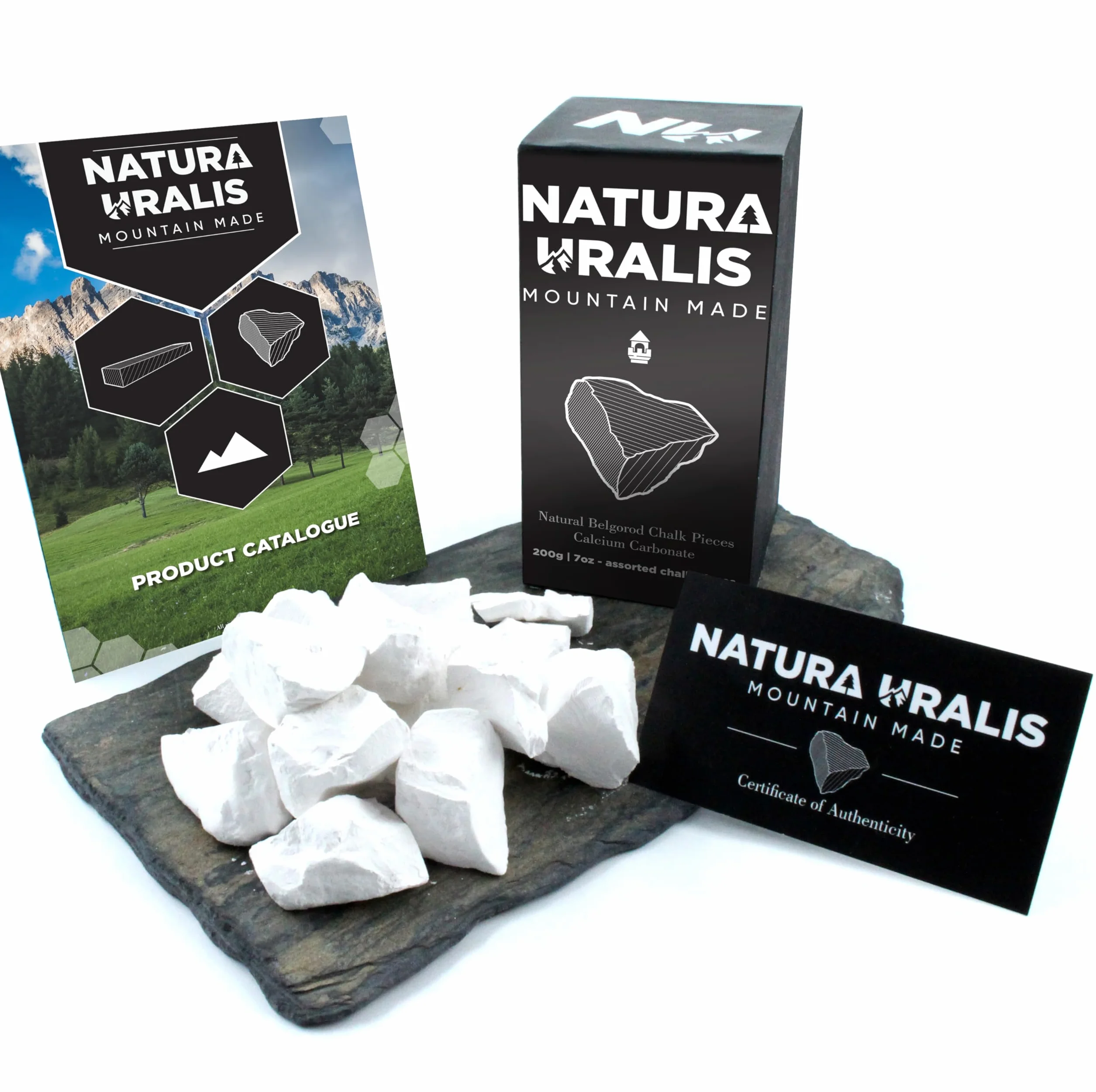 Natura Uralis Premium Belgorod Kawałki Tynkowe | 200g Białych Kawałków Wapiennych - Niesamowity Chrzęst, Satysfakcjonująca Ziemista, Aksamitna i Solidna Tekstura, Sensacja ASMR