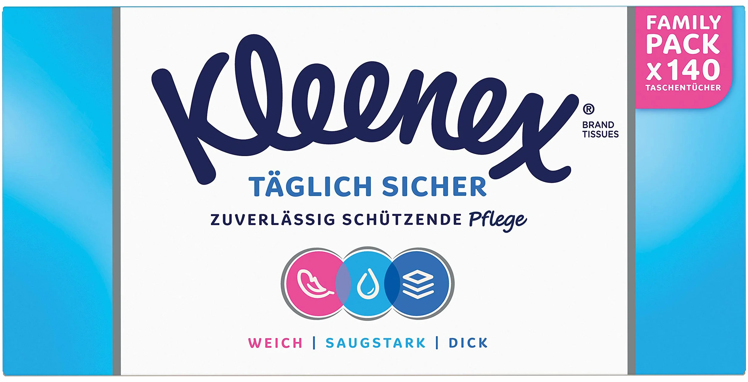Kleenex Taglich Sicher 3057 Chusteczki, Biały, 140 szt.